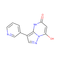 O=c1cc(O)n2ncc(-c3cccnc3)c2[nH]1 ZINC000071475495