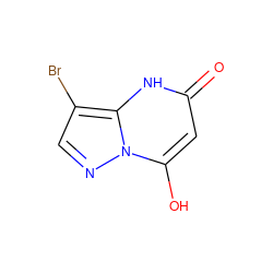 O=c1cc(O)n2ncc(Br)c2[nH]1 ZINC000071475499