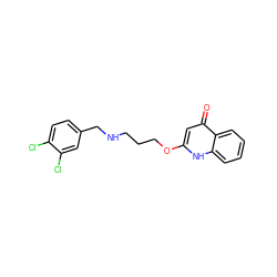 O=c1cc(OCCCNCc2ccc(Cl)c(Cl)c2)[nH]c2ccccc12 ZINC000028347804