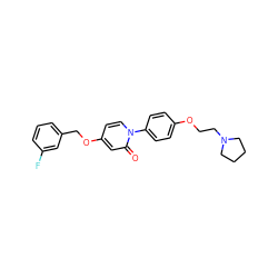 O=c1cc(OCc2cccc(F)c2)ccn1-c1ccc(OCCN2CCCC2)cc1 ZINC000066262938