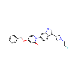 O=c1cc(OCc2ccccc2)ccn1-c1ccc2c(C3CN(CCF)C3)c[nH]c2c1 ZINC000072118268