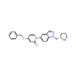 O=c1cc(OCc2ccccc2)ccn1-c1ccc2c(cnn2C[C@@H]2CCCN2)c1 ZINC000064573804