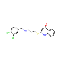 O=c1cc(SCCCNCc2ccc(Cl)c(Cl)c2)[nH]c2ccccc12 ZINC000028365283