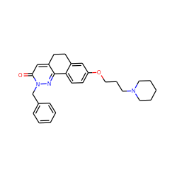 O=c1cc2c(nn1Cc1ccccc1)-c1ccc(OCCCN3CCCCC3)cc1CC2 ZINC000084654409