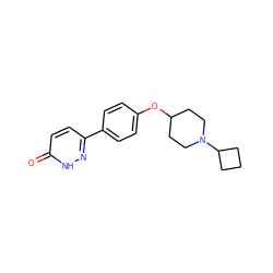 O=c1ccc(-c2ccc(OC3CCN(C4CCC4)CC3)cc2)n[nH]1 ZINC000082153067