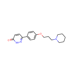 O=c1ccc(-c2ccc(OCCCN3CCCCC3)cc2)n[nH]1 ZINC000072110407