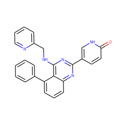 O=c1ccc(-c2nc(NCc3ccccn3)c3c(-c4ccccc4)cccc3n2)c[nH]1 ZINC000198394821