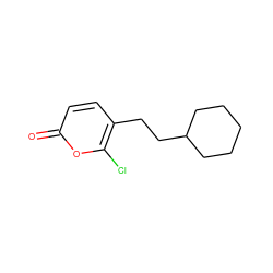 O=c1ccc(CCC2CCCCC2)c(Cl)o1 ZINC000013801310