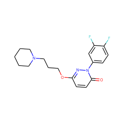 O=c1ccc(OCCCN2CCCCC2)nn1-c1ccc(F)c(F)c1 ZINC000653871516