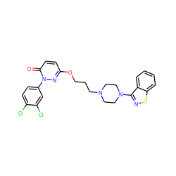 O=c1ccc(OCCCN2CCN(c3nsc4ccccc34)CC2)nn1-c1ccc(Cl)c(Cl)c1 ZINC001772630937