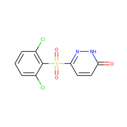 O=c1ccc(S(=O)(=O)c2c(Cl)cccc2Cl)n[nH]1 ZINC000011536169