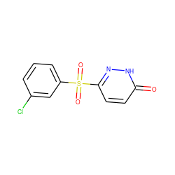 O=c1ccc(S(=O)(=O)c2cccc(Cl)c2)n[nH]1 ZINC000011536220