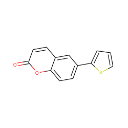 O=c1ccc2cc(-c3cccs3)ccc2o1 ZINC000072127981