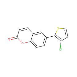 O=c1ccc2cc(-c3sccc3Cl)ccc2o1 ZINC001772600679