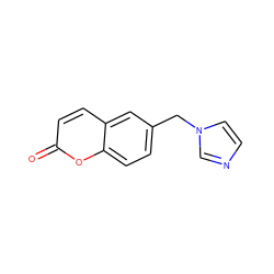 O=c1ccc2cc(Cn3ccnc3)ccc2o1 ZINC000013586719