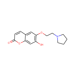 O=c1ccc2cc(OCCN3CCCC3)c(O)cc2o1 ZINC000103262177