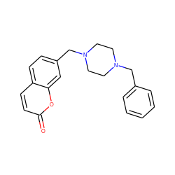 O=c1ccc2ccc(CN3CCN(Cc4ccccc4)CC3)cc2o1 ZINC000022939385