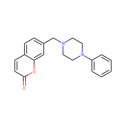 O=c1ccc2ccc(CN3CCN(c4ccccc4)CC3)cc2o1 ZINC000013800726