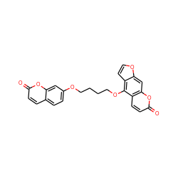 O=c1ccc2ccc(OCCCCOc3c4ccoc4cc4oc(=O)ccc34)cc2o1 ZINC000138030184