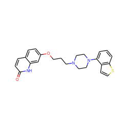 O=c1ccc2ccc(OCCCN3CCN(c4cccc5sccc45)CC3)cc2[nH]1 ZINC000115084580