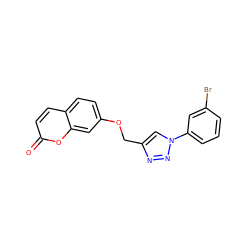 O=c1ccc2ccc(OCc3cn(-c4cccc(Br)c4)nn3)cc2o1 ZINC000473126418