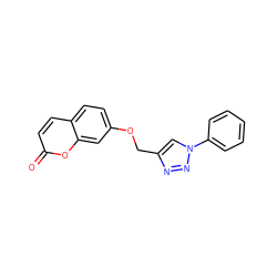 O=c1ccc2ccc(OCc3cn(-c4ccccc4)nn3)cc2o1 ZINC000142228633