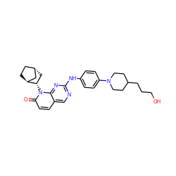 O=c1ccc2cnc(Nc3ccc(N4CCC(CCCO)CC4)cc3)nc2n1[C@H]1C[C@H]2CC[C@H]1C2 ZINC000137142677