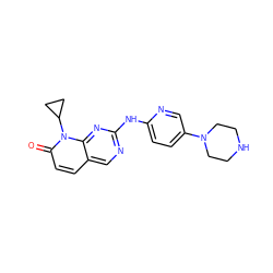 O=c1ccc2cnc(Nc3ccc(N4CCNCC4)cn3)nc2n1C1CC1 ZINC000013641584