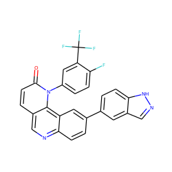 O=c1ccc2cnc3ccc(-c4ccc5[nH]ncc5c4)cc3c2n1-c1ccc(F)c(C(F)(F)F)c1 ZINC000071329090