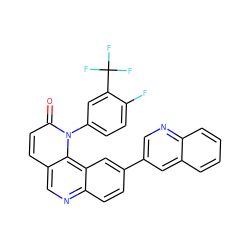 O=c1ccc2cnc3ccc(-c4cnc5ccccc5c4)cc3c2n1-c1ccc(F)c(C(F)(F)F)c1 ZINC000071316925