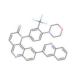 O=c1ccc2cnc3ccc(-c4cnc5ccccc5c4)cc3c2n1-c1ccc(N2CCOCC2)c(C(F)(F)F)c1 ZINC000064539687