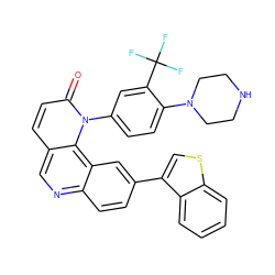 O=c1ccc2cnc3ccc(-c4csc5ccccc45)cc3c2n1-c1ccc(N2CCNCC2)c(C(F)(F)F)c1 ZINC000064539003