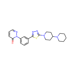 O=c1cccnn1-c1cccc(-c2nnc(N3CCC(N4CCCCC4)CC3)s2)c1 ZINC000084670565