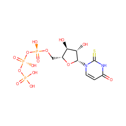 O=c1ccn([C@@H]2O[C@H](CO[P@@](=O)(O)O[P@@](=O)(O)OP(=O)(O)O)[C@@H](O)[C@@H]2O)c(=S)[nH]1 ZINC000040938442