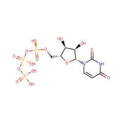 O=c1ccn([C@@H]2O[C@H](CO[P@@](=O)(O)O[P@@](=O)(O)OP(=O)(O)O)[C@@H](O)[C@H]2O)c(=O)[nH]1 ZINC000003861755