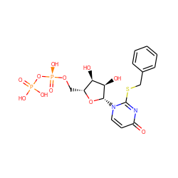 O=c1ccn([C@@H]2O[C@H](CO[P@@](=O)(O)OP(=O)(O)O)[C@@H](O)[C@H]2O)c(SCc2ccccc2)n1 ZINC000071316171