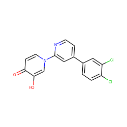 O=c1ccn(-c2cc(-c3ccc(Cl)c(Cl)c3)ccn2)cc1O ZINC000149855317