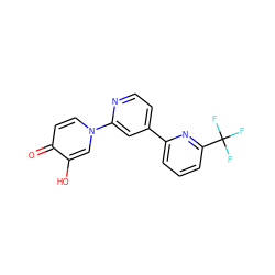 O=c1ccn(-c2cc(-c3cccc(C(F)(F)F)n3)ccn2)cc1O ZINC000221456785