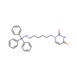 O=c1ccn(CCCCCCNC(c2ccccc2)(c2ccccc2)c2ccccc2)c(=O)[nH]1 ZINC000035833275