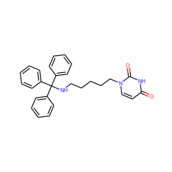 O=c1ccn(CCCCCNC(c2ccccc2)(c2ccccc2)c2ccccc2)c(=O)[nH]1 ZINC000035934327