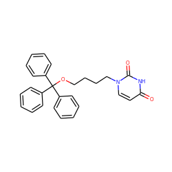 O=c1ccn(CCCCOC(c2ccccc2)(c2ccccc2)c2ccccc2)c(=O)[nH]1 ZINC000036185091