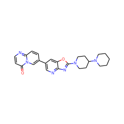 O=c1ccnc2ccc(-c3cnc4nc(N5CCC(N6CCCCC6)CC5)oc4c3)cn12 ZINC000073311970