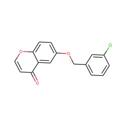 O=c1ccoc2ccc(OCc3cccc(Cl)c3)cc12 ZINC000082149284