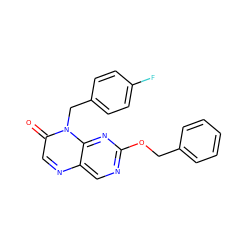 O=c1cnc2cnc(OCc3ccccc3)nc2n1Cc1ccc(F)cc1 ZINC000004238538