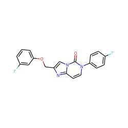 O=c1n(-c2ccc(F)cc2)ccc2nc(COc3cccc(F)c3)cn12 ZINC000203688251