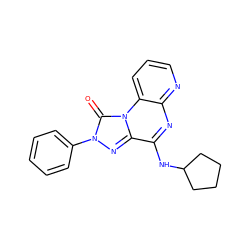 O=c1n(-c2ccccc2)nc2c(NC3CCCC3)nc3ncccc3n12 ZINC000040901510