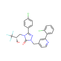 O=c1n(Cc2ccnc(-c3ccccc3Cl)c2)nc(-c2ccc(Cl)cc2)n1C[C@H](O)C(F)(F)F ZINC000167428519