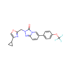 O=c1n(Cc2nc(C3CC3)co2)nc2ccc(-c3ccc(OC(F)(F)F)cc3)cn12 ZINC000113387412