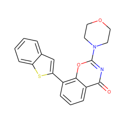 O=c1nc(N2CCOCC2)oc2c(-c3cc4ccccc4s3)cccc12 ZINC000653813153