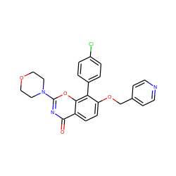 O=c1nc(N2CCOCC2)oc2c(-c3ccc(Cl)cc3)c(OCc3ccncc3)ccc12 ZINC001772644352